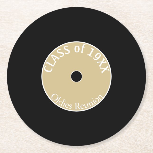 Oldies Fun! Class reunion coasters (Front)
