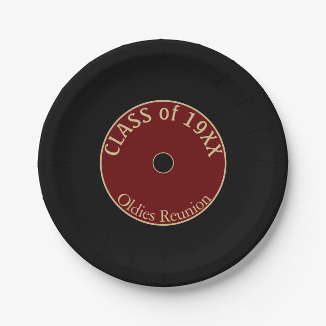 Oldies Fun! Class reunion  Paper Plate (Front)