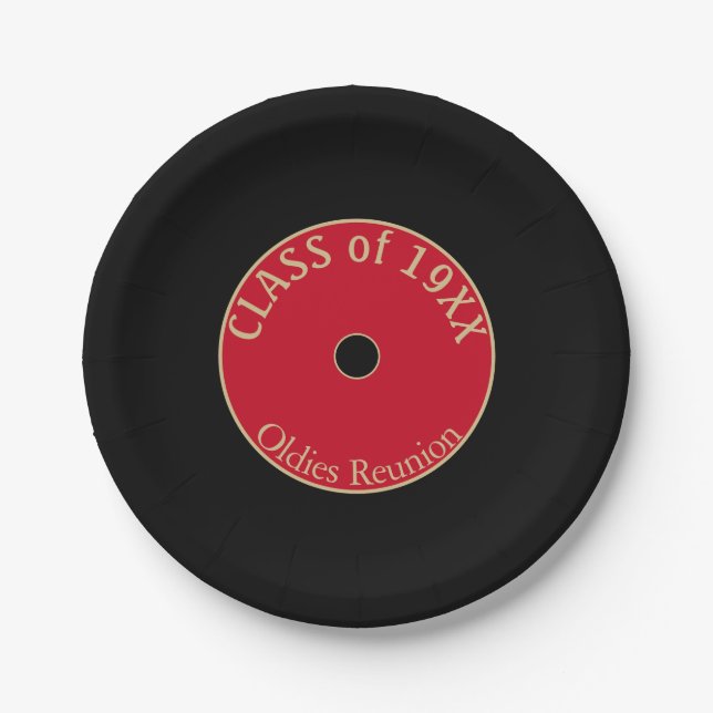 Oldies Fun! Class reunion  Paper Plate (Front)