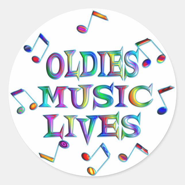 Oldies Music Lives Classic Round Sticker (Front)