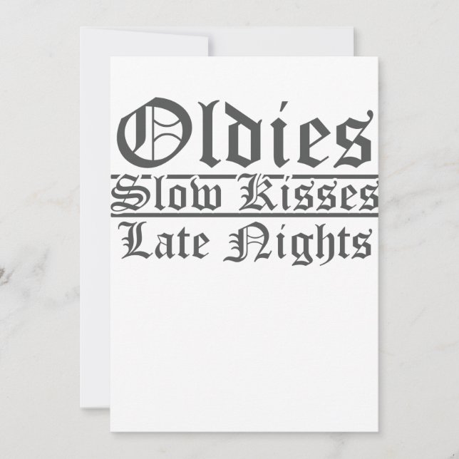 Oldies Slow Kisses Late Nights Chicana O Invitation (Front)