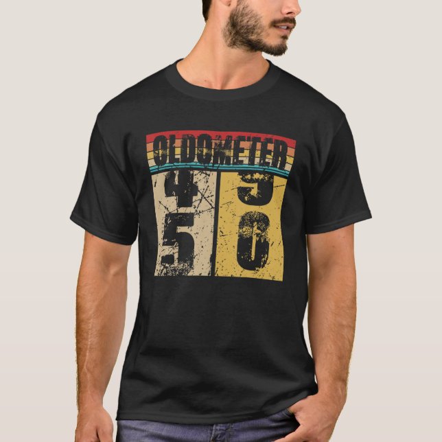 Oldometer 49-50 Funny 50Th Turning 50 Birthday Gif T-Shirt (Front)