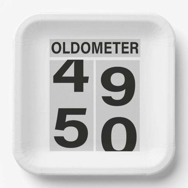 Oldometer 50th Birthday Paper Plate (Front)