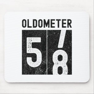 Oldometer 58th Birthday Funny Retro Turning 58 Yea Mouse Mat