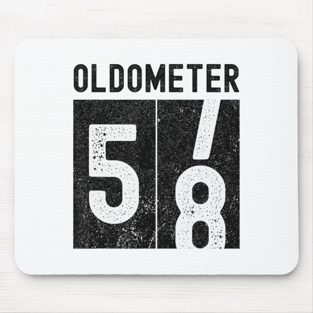 Oldometer 58th Birthday Funny Retro Turning 58 Yea Mouse Mat (Front)