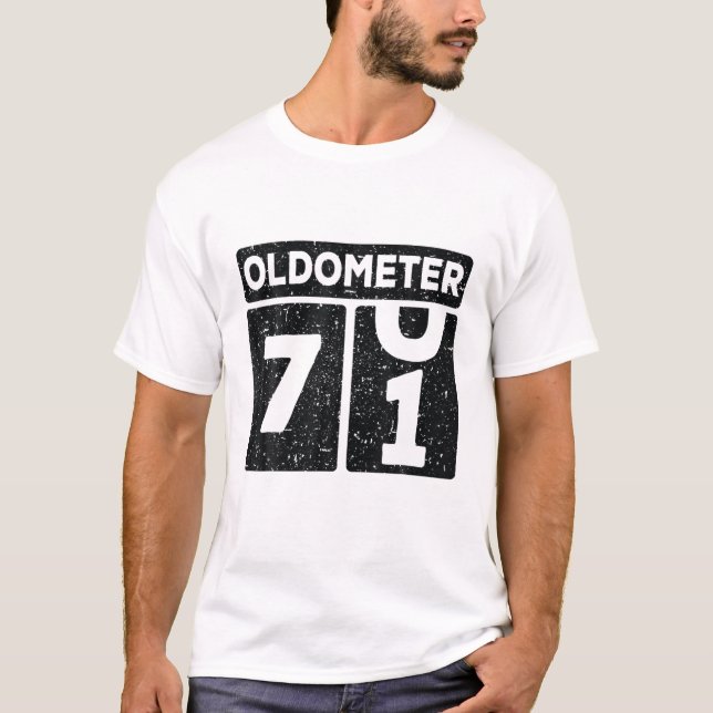 Oldometer 70-71 Years Old Funny 71St Birthday Men T-Shirt (Front)