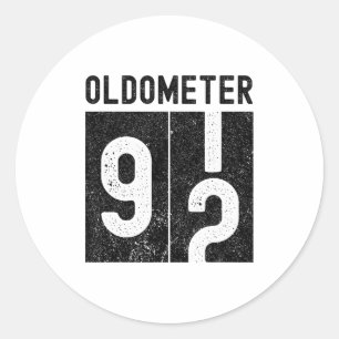 Oldometer 92nd Birthday Funny Retro Turning 92 Yea Classic Round Sticker