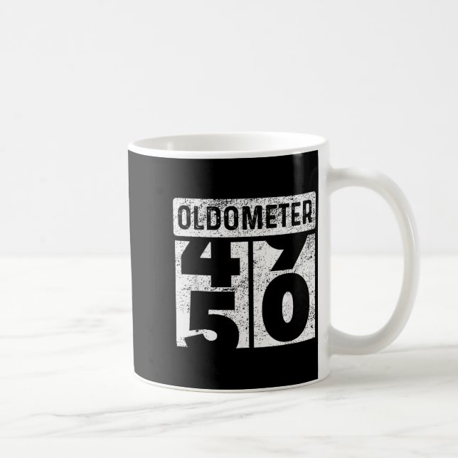Oldometer Odometer Funny 50th Birthday Gift 50 Yrs Coffee Mug (Right)