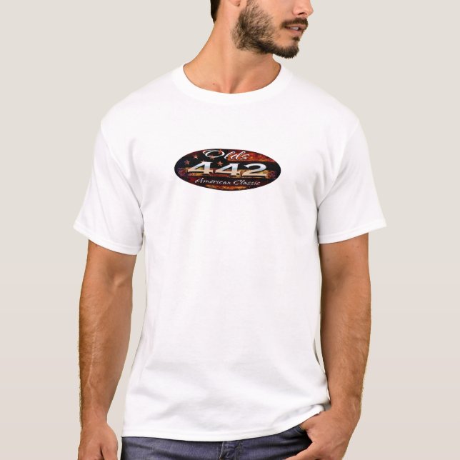 Olds 442 - Oval Flag Emblem American Classic T-Shirt (Front)