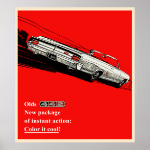 Olds 442 vintage advertisement poster