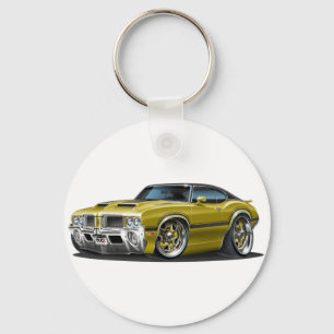 Olds Cutlass 442 Gold Car Key Ring