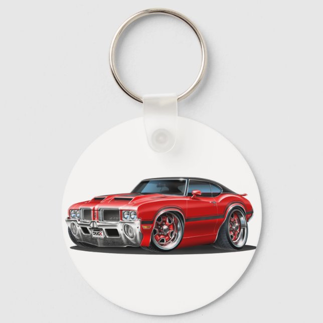 Olds Cutlass 442 Red Car Key Ring (Front)