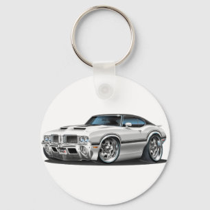 Olds Cutlass 442 White Car Key Ring