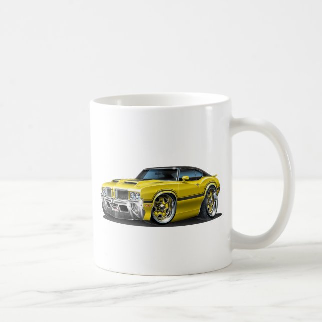 Olds Cutlass 442 Yellow car Coffee Mug (Right)