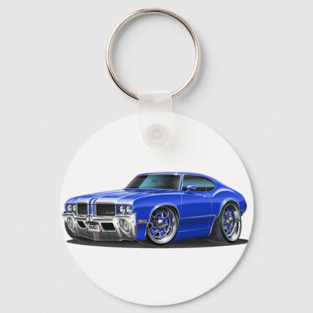 Olds Cutlass Blue Car Key Ring (Front)