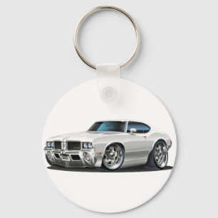 Olds Cutlass White Car Key Ring