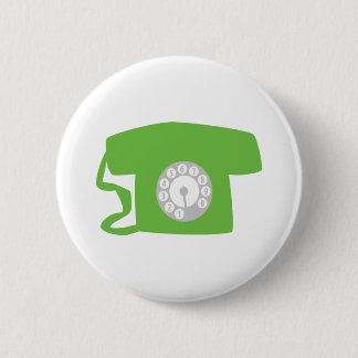 oldschool phone - telephone 6 cm round badge