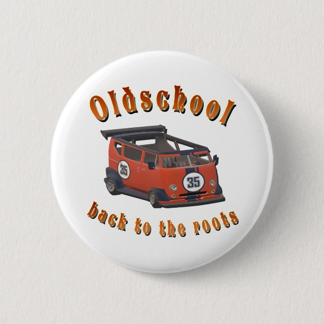 Oldschool Speed - ​Back to the roots! 6 Cm Round Badge (Front)