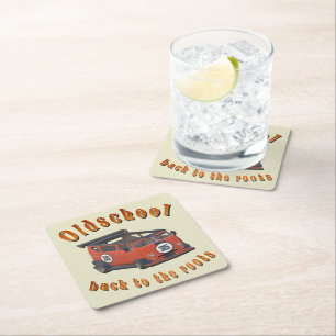 Oldschool Speed - Back to the roots! Square Paper Coaster