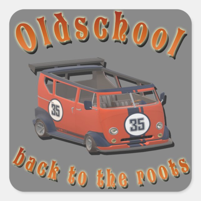 Oldschool Speed - ​Back to the roots! Square Sticker (Front)