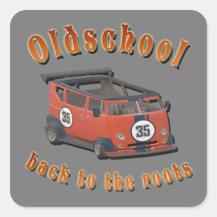 Oldschool Speed - Back to the roots! Square Sticker