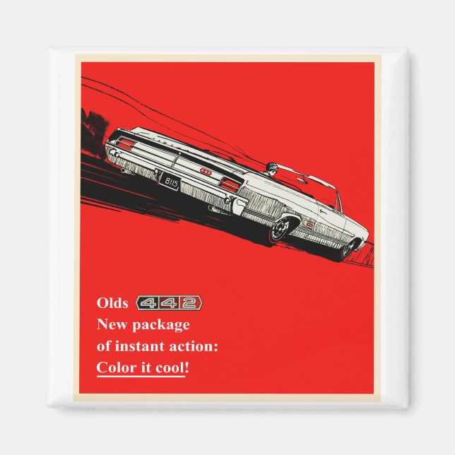 Oldsmobile 442 vintage advertisement magnet (Front)