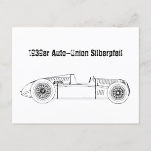 Oldtimer 1939 German Auto-Union Silver Arrow Postcard