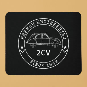 Oldtimer 2CV Abzeichen Engineering Emblem Mouse Mat