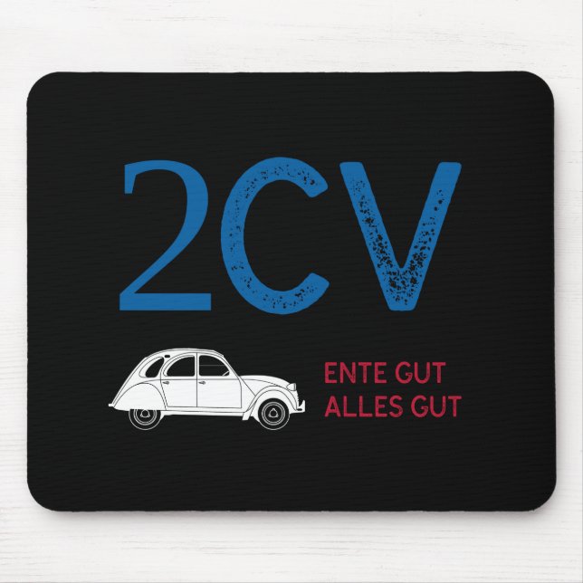 Oldtimer 2cv Ente Frankreich Fahne Farben Mouse Mat (Front)