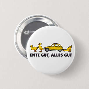 Oldtimer 2cv Farbe Gelb Ente gut Slogan 6 Cm Round Badge