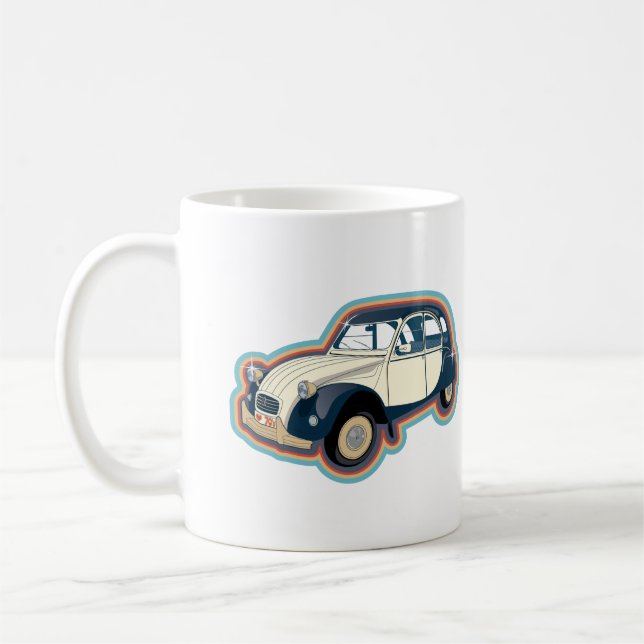 Oldtimer 2CV french classic car Coffee Mug (Left)