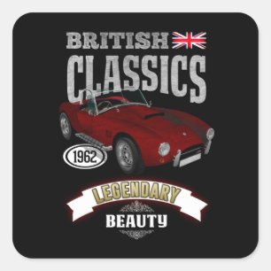 Oldtimer AC Cobra British Beauty Square Sticker