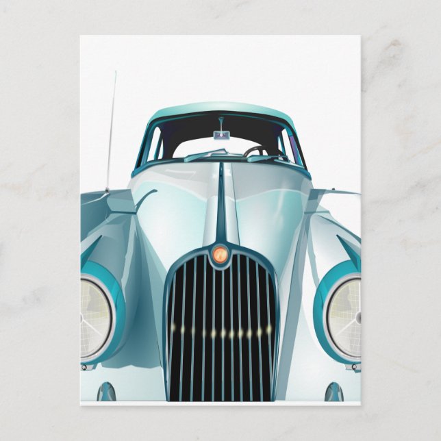 oldtimer car vintage automobile postcard (Front)