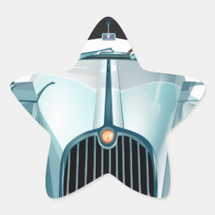 oldtimer car vintage automobile star sticker