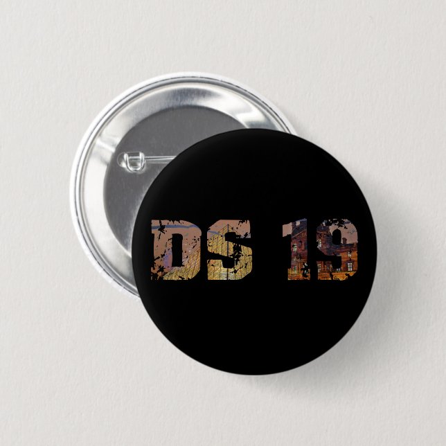 Oldtimer Citroen DS 19 Limousine 6 Cm Round Badge (Front & Back)