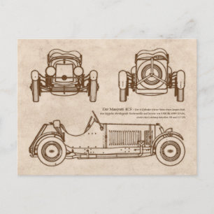 Oldtimer Italy Vintage Maserati 4CS Postcard