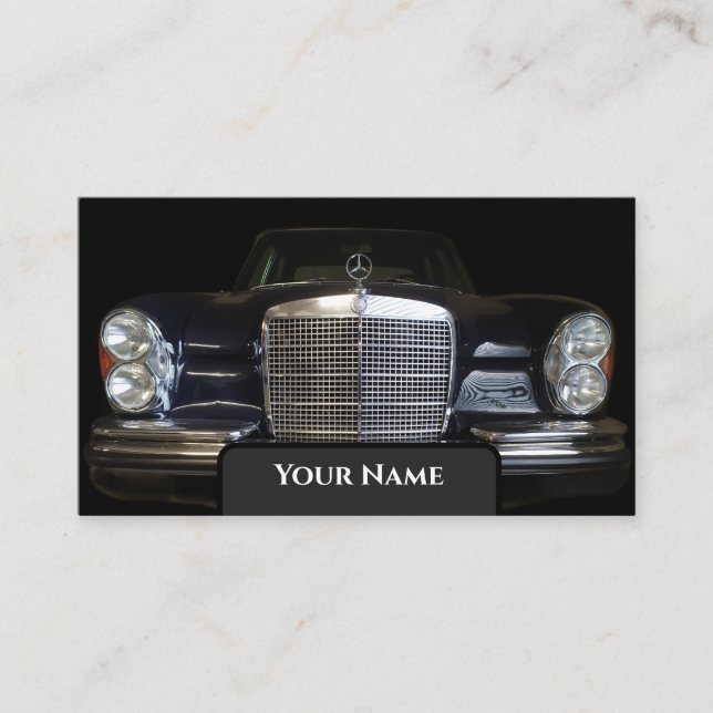 Oldtimer Mercedes Benz historic car conservator Business Card (Front)