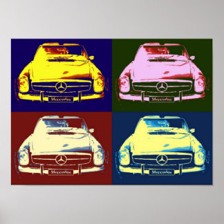 Oldtimer mercedes Collage Poster by N.P.