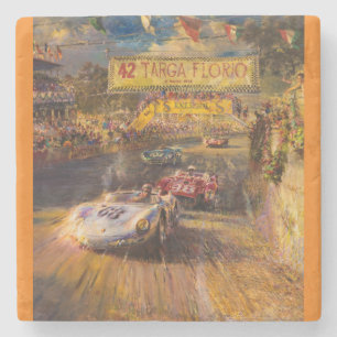 Oldtimer race stone coaster