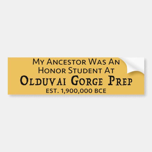 Olduvai Gorge Prep Bumper Sticker (Front)