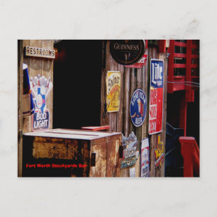 OldWest, Fort Worth Stockyards Bar Postcard