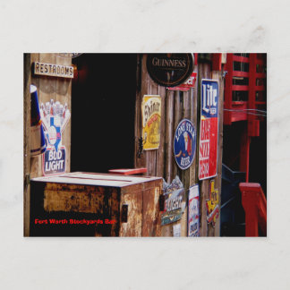 OldWest, Fort Worth Stockyards Bar Postcard