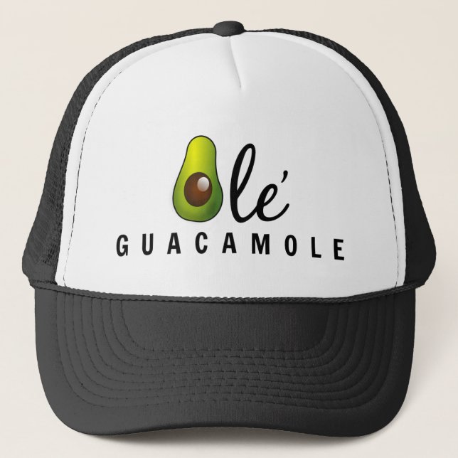 Ole Guacamole Avocado Humour Trucker Hat (Front)