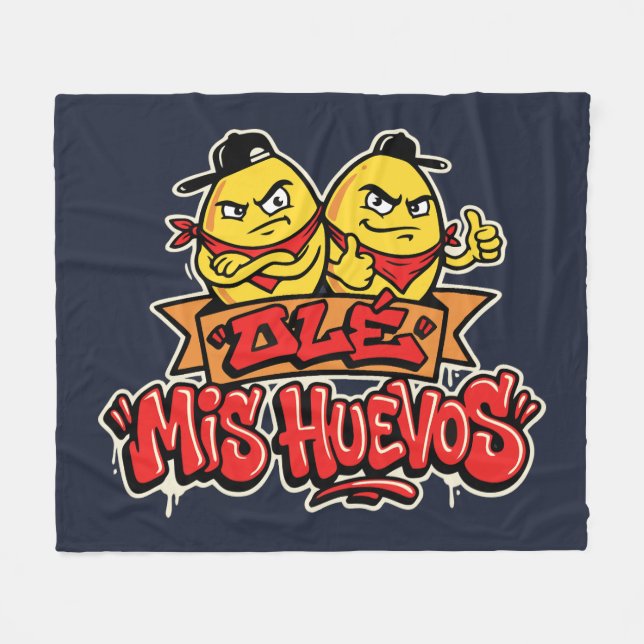 Ole mis huevos 2 fleece blanket (Front (Horizontal))