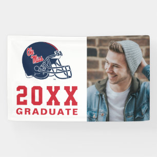 Ole Miss Football Helmet   Dark Blue Banner