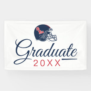 Ole Miss Football Helmet   Dark Blue Banner