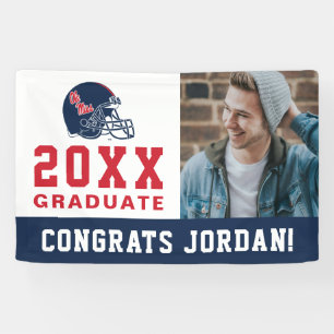 Ole Miss Football Helmet   Dark Blue Banner