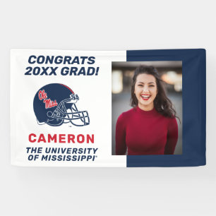 Ole Miss Football Helmet   Dark Blue Banner