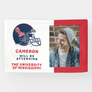 Ole Miss Football Helmet   Dark Blue Banner