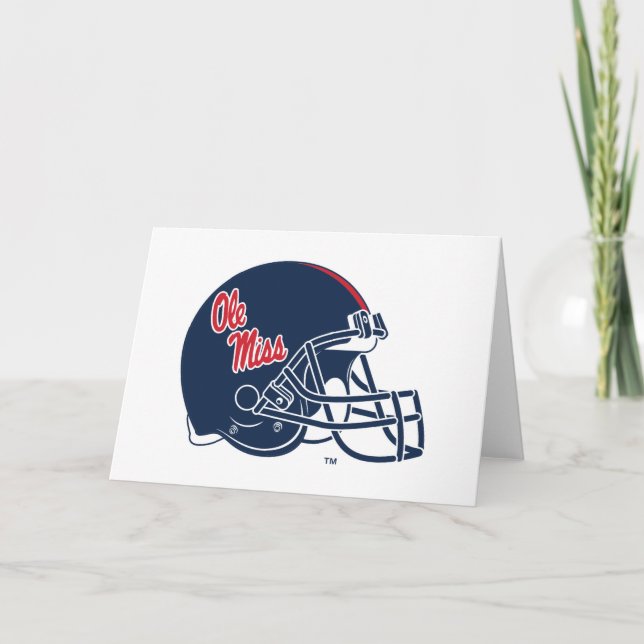 Ole Miss Football Helmet | Dark Blue Card (Front)